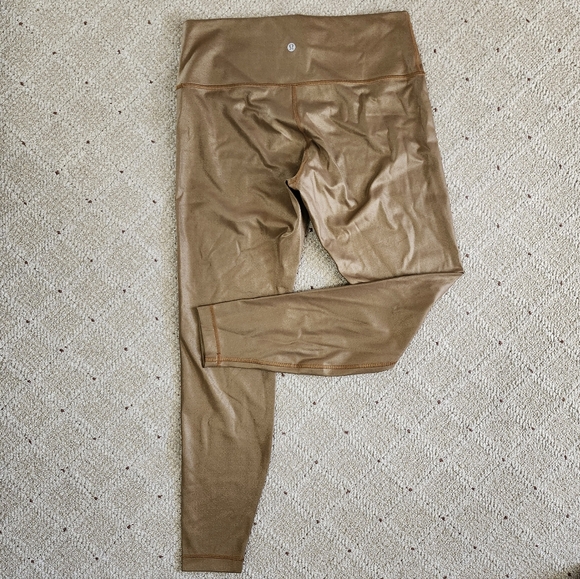 Lululemon Wunder Under High-Rise Tight *Foil 28" Matte Copper Foil Size 12 NWOT - Picture 4 of 9